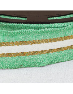 Cinta franjada lurex - Verde claro