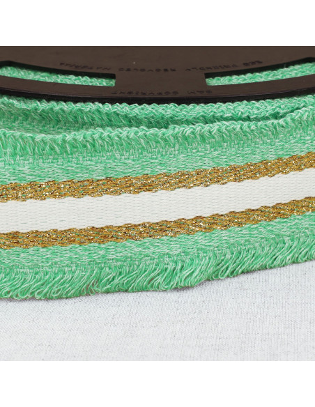Cinta franjada lurex - Verde claro