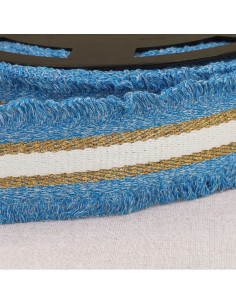 Alça franjada lurex - Azul