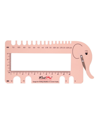 Medidor de tricô multifuncional rosa KnitPro