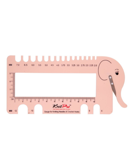 Medidor de tricô multifuncional rosa KnitPro