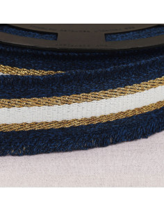 Cinta franjada lurex - Azul marinho