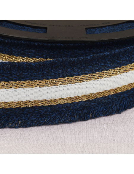 Cinta franjada lurex - Azul marinho