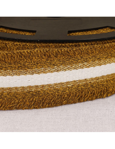 Cinta franjada lurex - Ocre