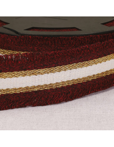 Cinta franjada lurex - Bordeaux