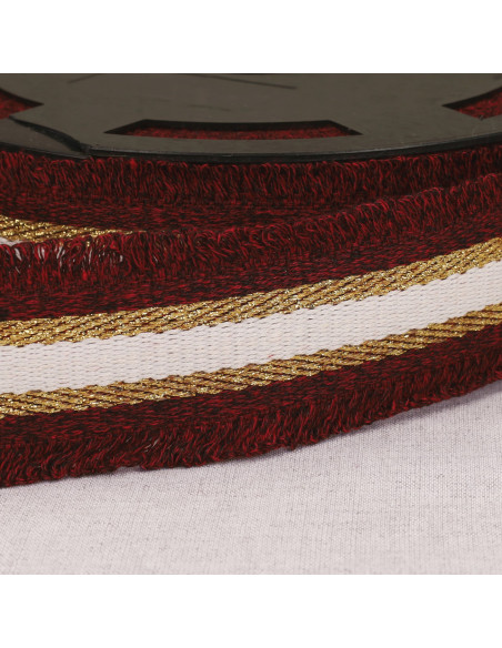 Cinta franjada lurex - Bordeaux