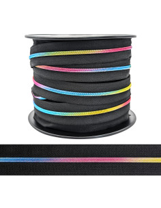 Fecho de nylon 5 mm lurex - Arco-íris