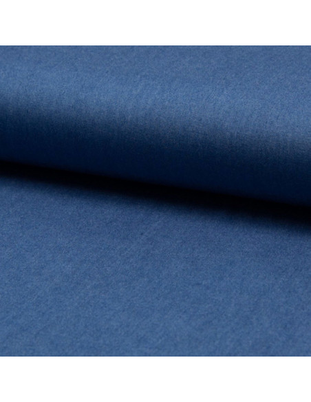 Tecido viscose chambray - Azul médio