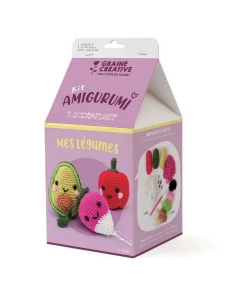 Kit de crochê amigurumi - Meus legumes