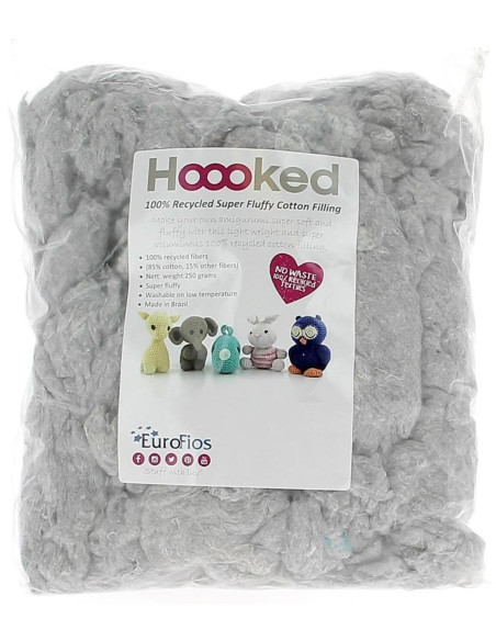 Fibra de enchimento Hoooked 250 g - Cinza nuvem