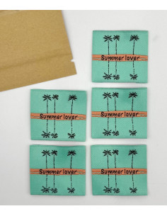 Conjunto de 5 etiquetas tecidas para costurar Summer love 2