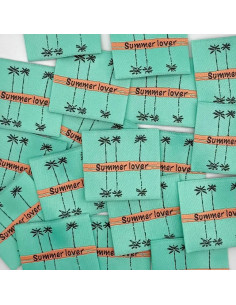Conjunto de 5 etiquetas tecidas para costurar Summer love