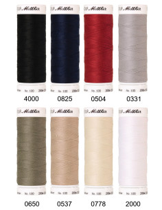 Conjunto de 8 linhas de costura de poliéster 200m Mettler ® 2