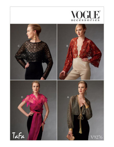 Padrão de boleros e mini capa - Vogue 9276