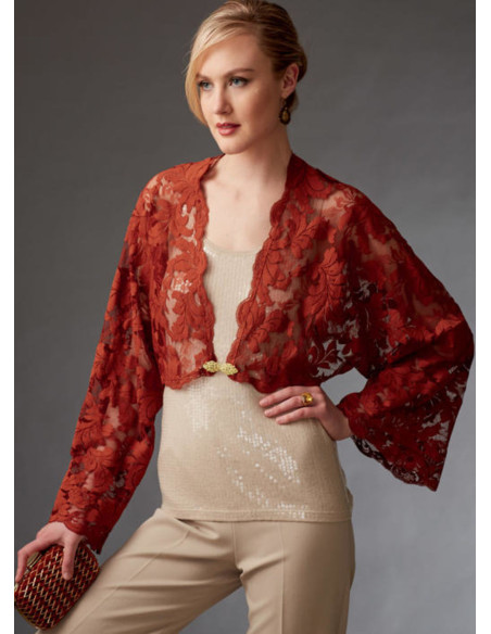 Padrão de boleros e mini capa - Vogue 9276