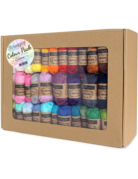 Conjunto de 109 mini novelos Scheepjes Catona Colour Pack