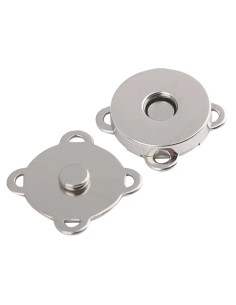 Botões de pressão magnéticos 18 mm para costurar - Prata