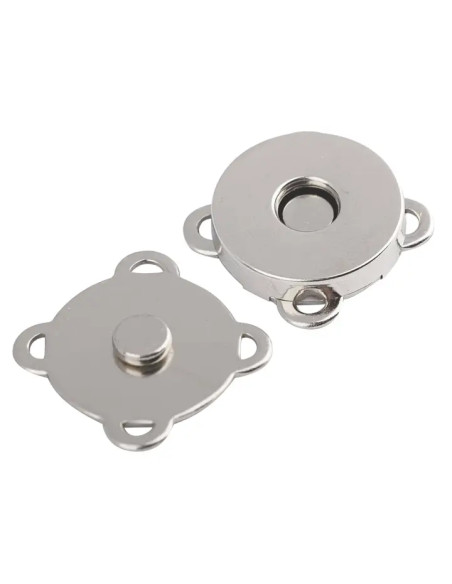 Botões de pressão magnéticos 18 mm para costurar - Prata