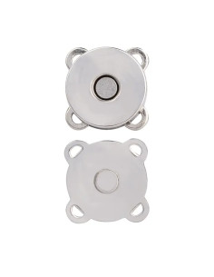 Botões de pressão magnéticos 18 mm para costurar - Prata 2