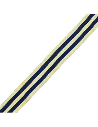 Galão de listras metálicas - Azul-marinho e dourado