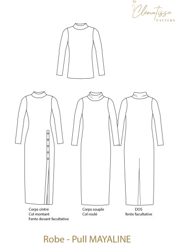 Padrão de vestido-suéter Mayaline - Clématisse Pattern