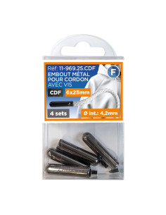 Conjunto de 6 terminais de metal para cordões com parafuso - Canhão de fuzil