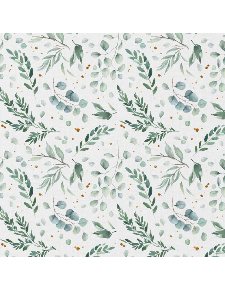 Tecido popelina de algodão - Ito branco e verde