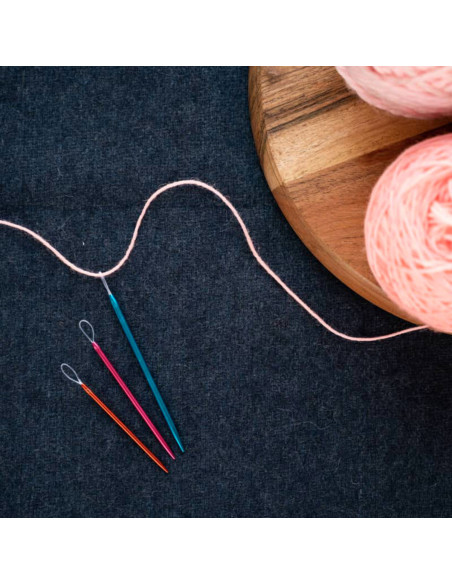 Agulhas de lã de alumínio com laço de nylon