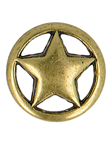 Botão estrela metal - Bronze