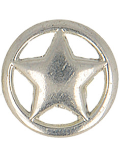 Botão estrela de metal - Prata