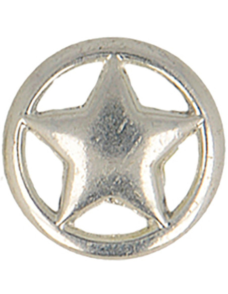 Botão estrela de metal - Prata