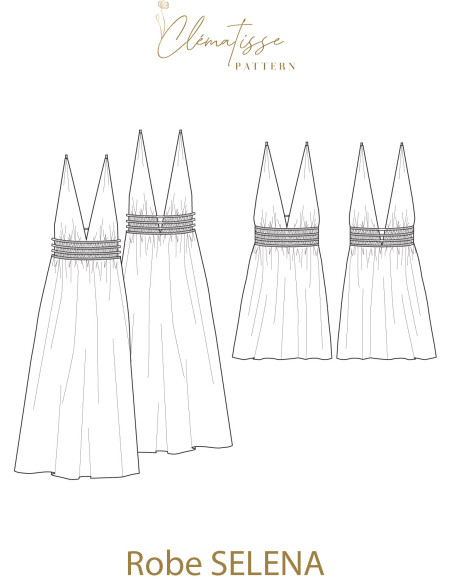 Padrão de vestido Selena - Clématisse Pattern
