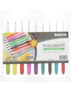 Conjunto de 9 agulhas de crochê ergonômicas Rascol