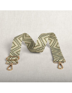 Alça de bolsa zig zag com mosquetões - Verde
