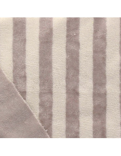 Tecido micro esponja de bambu listrado - Cru e seixo 2
