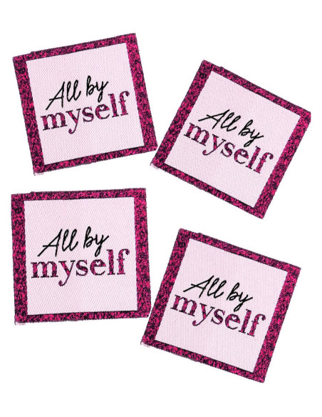 Conjunto de 4 etiquetas para costurar - All by myself