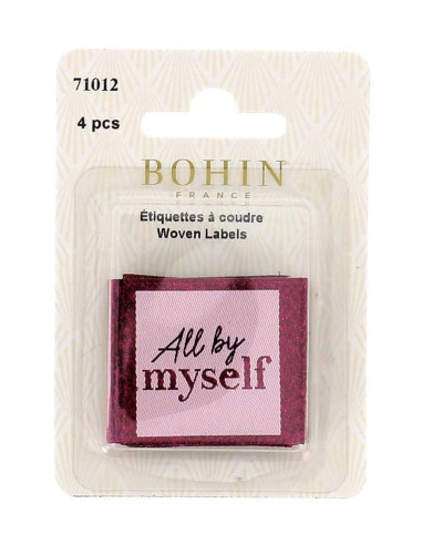 Conjunto de 4 etiquetas para costurar - All by myself