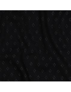 Tecido jersey malha pointelle - Preto
