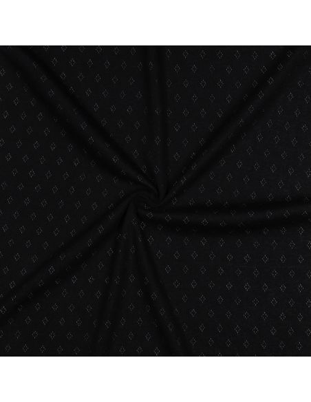 Tecido jersey malha pointelle - Preto