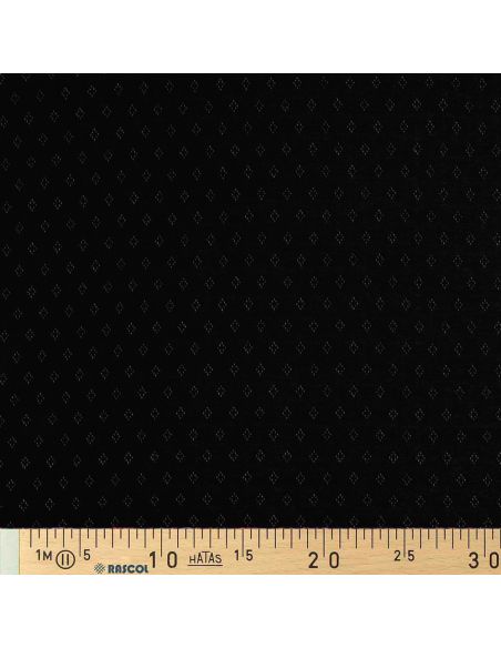 Tecido jersey malha pointelle - Preto