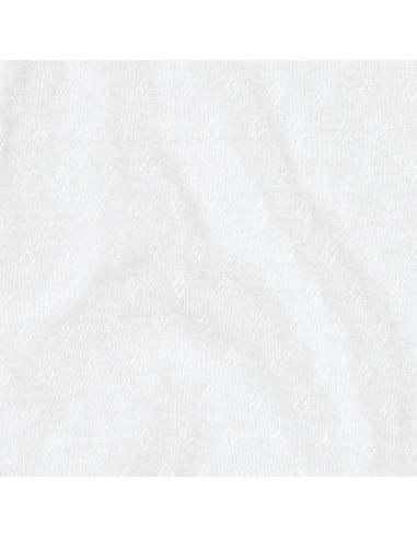 Tecido jersey malha pointelle - Branco