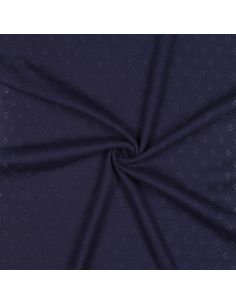 Tecido jersey malha pointelle - Azul marinho 2