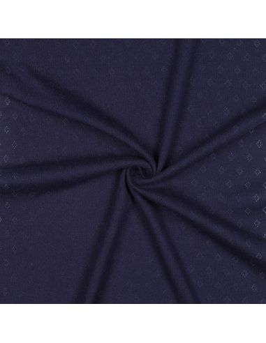 Tecido jersey malha pointelle - Azul marinho