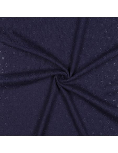 Tecido jersey malha pointelle - Azul marinho