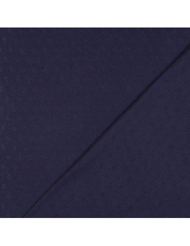 Tecido jersey malha pointelle - Azul marinho