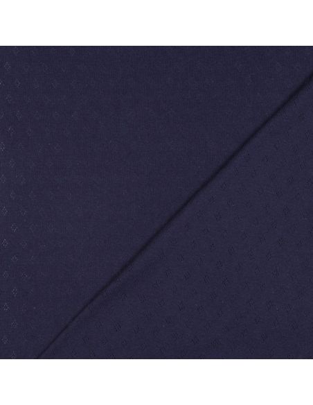 Tecido jersey malha pointelle - Azul marinho