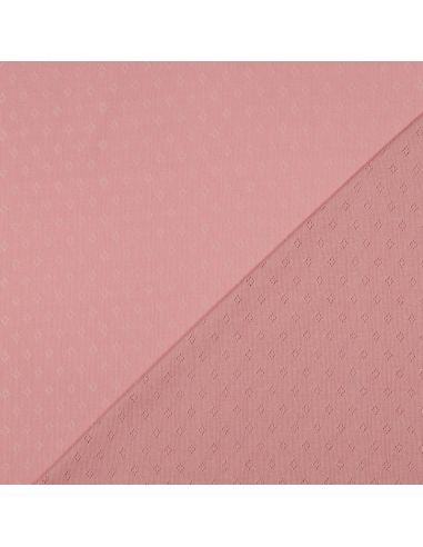 Tecido jersey malha pointelle - Rosa