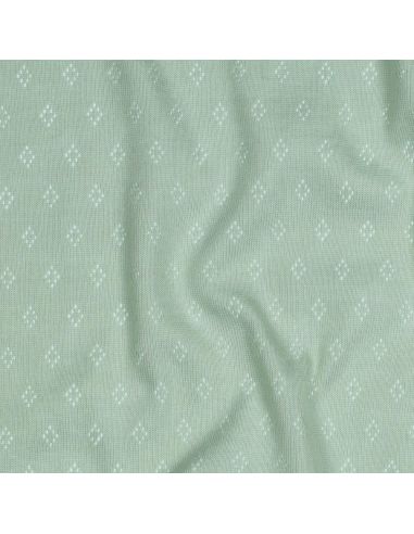 Tecido jersey malha pointelle - Menta