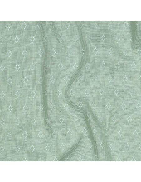 Tecido jersey malha pointelle - Menta