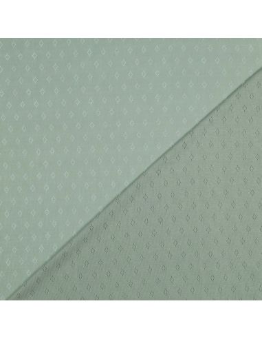 Tecido jersey malha pointelle - Menta